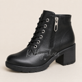 Botín Negro Taco 5 con Cordones – Biocuero