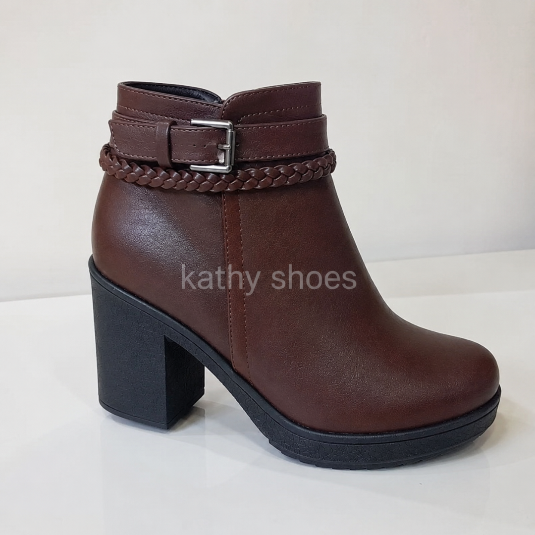 Botín Mujer Taco 7 Trenzado Elegance