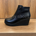 Botín Negro Cuña 7 cm para Mujer